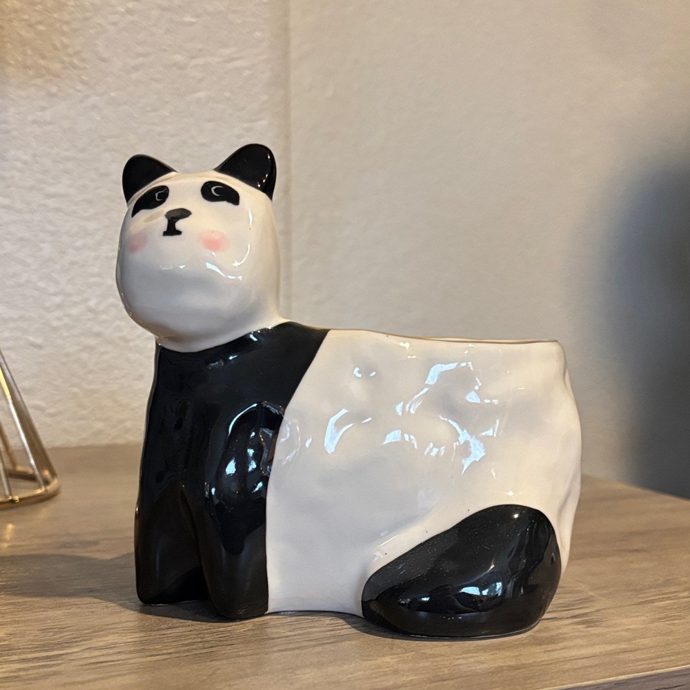 Anthropologie Panda Ceramic vase by Gail CC